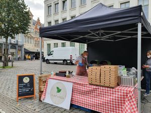 At the market in Gent, Friday morning at Plant A Pizza in Ghent