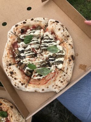 ‘eggplant parmigiana' at Plant A Pizza in Ghent