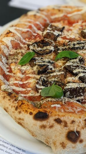 Aubergine parmesan at Plant A Pizza in Ghent