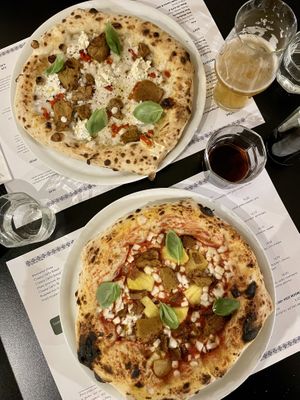 Pizza amai Hawai e ricota and chicken   at Plant A Pizza in Ghent