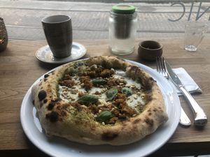Pizza pesto leonardo  at Plant A Pizza in Ghent