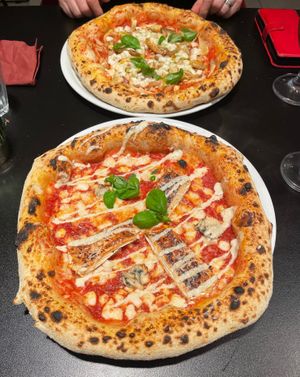 Fungi pizza & 4 cheese pizza at Plant A Pizza in Ghent