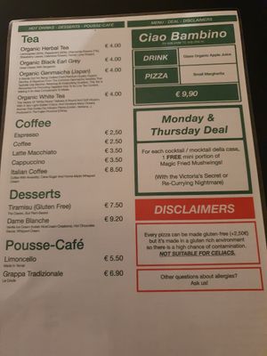 Menu at Plant A Pizza in Ghent
