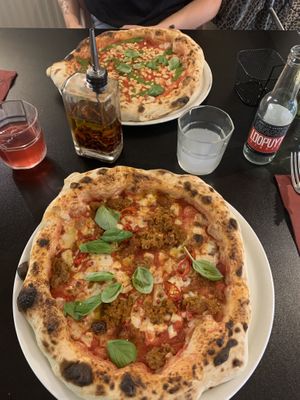 La mamma rossa and pimped queen margherita    at Plant A Pizza in Ghent