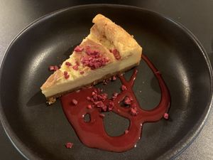 No cheese cake with raspberry    at Plant A Pizza in Ghent