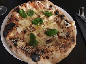 4 cheese rossa at Plant A Pizza in Ghent