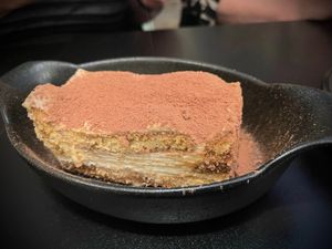 Vegan tiramisu at Plant A Pizza in Ghent
