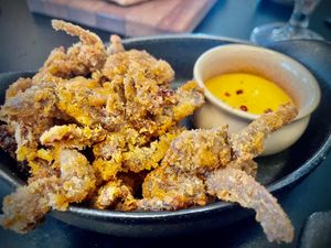 De fantastische Magic Fried Mushwings at Plant A Pizza in Ghent