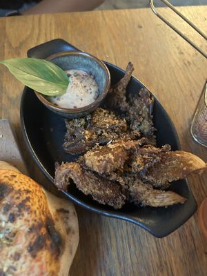 Crispy mushrooms    at Plant A Pizza in Ghent