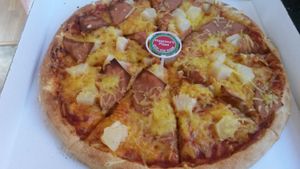 Hawaiian pizza at Massimo's in North Shields