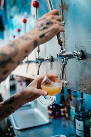 Draft beer at The Purple Robot in Hull