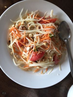 Spicy papaya salad at Mae Haad Cove Bungalows in Koh Phangan
