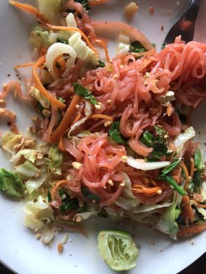 Pink noodle pad Thai (we ate some of this before I remembered to take a pic) at Mae Haad Cove Bungalows in Koh Phangan