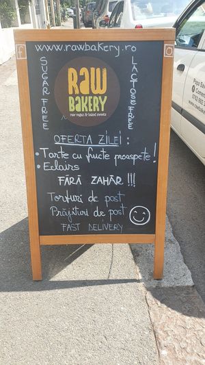 Outside at Raw Bakery in Bucharest