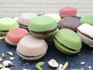 Macarons, raw vegan version:) at Raw Bakery in Bucharest