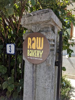 Outside at Raw Bakery in Bucharest