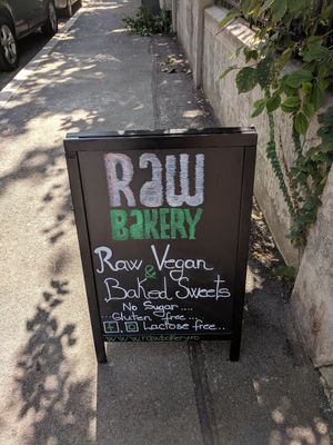 Outside at Raw Bakery in Bucharest