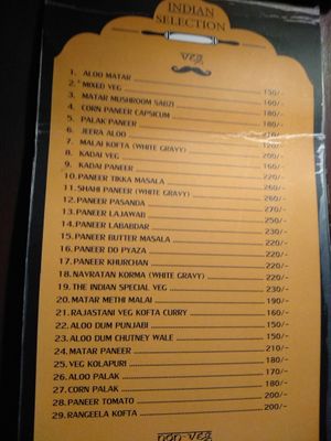 Menu5 at The Indian in Dimapur