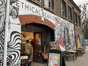 Pleasantly surprised by the amazing selection of vegan options at this little cafe in walking distance to London Stadium and Victoria Park. The pastries are incredible. #Veganuary at Ethical Bean Company in East London