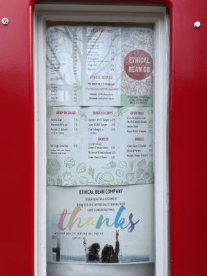 menu  at Ethical Bean Company in East London