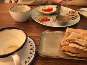 I was going to post a picture of the all day breakfast and falafel wrap, but they were too delicious and were eaten before the picture was taken. 😂  at Ethical Bean Company in East London