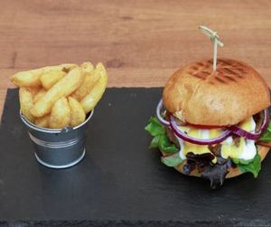 100% Vegan Burgers and Thick Chunky Chips at Ethical Bean Company in East London