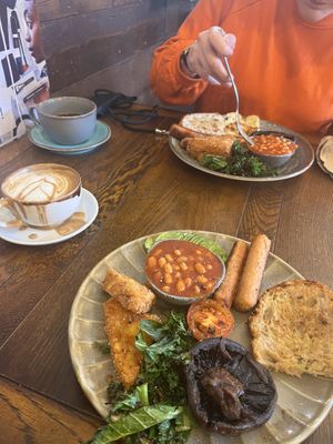 Vegetarian breakfast  at Ethical Bean Company in East London