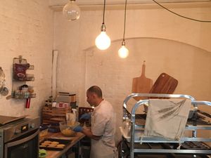 We have our own in-house French Baker! Keeping the artisan skills alive! at Ethical Bean Company in East London
