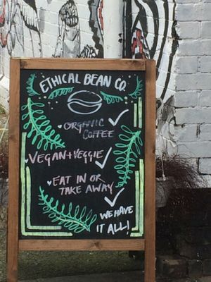 Menu at Ethical Bean Company in East London