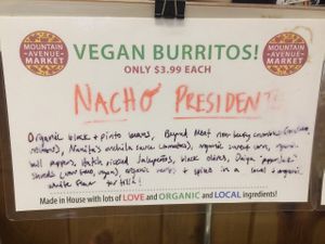 Constantly rotating breakfast burrito flavors... ALL VEGAN! at Mountain Avenue Market in Fort Collins