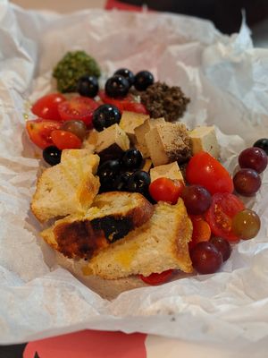 Vegans in love. Really good pesto and truffle spreads and amazing cheesy smoked tofu at Superfood Healthy Food Factory in Split