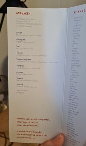 Menu mei at De Nieuwe Winkel in Nijmegen