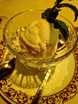 Lemon sorbet at Pizzeria Roma in Zermatt