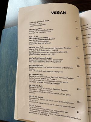 Part of the vegan menu   at Tuktuk in Basel