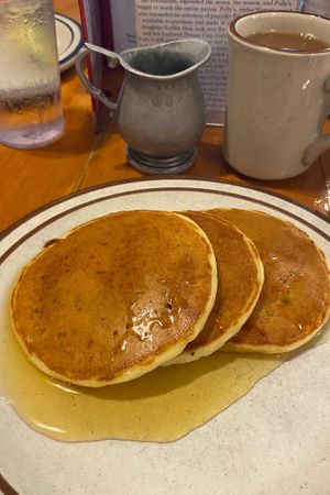 Vegan pancakes! at Polly's Pancake Parlor in Sugar Hill