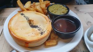 Vegetarian Pie at The Hip Hop Chip Shop in Manchester