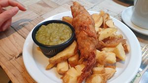Fish and chips at The Hip Hop Chip Shop in Manchester