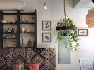 Interior is sunlit and balmy   at Home of Franziska in Budapest