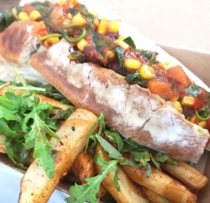 Hot dog at Torino Pizza Kitchen in Belfast