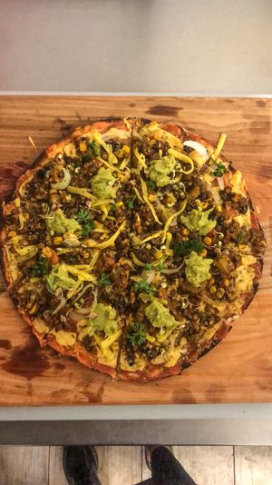 Messy Mexican pizza  at Plantd in Windhoek