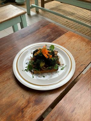 Mushroom & Broccoli Toast at Pilgrim in Kampot