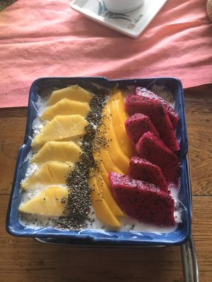 Tropical over night oats  at Pilgrim in Kampot