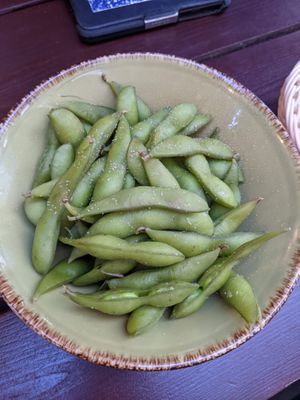 Edamame beans (6€).  at Eden in Berlin