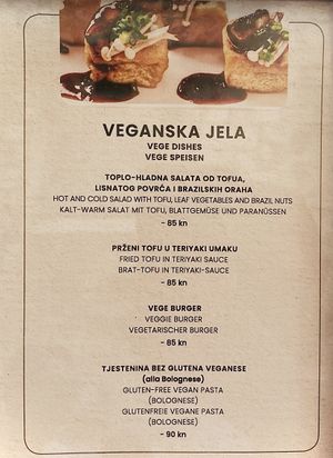 Here is the vegan/veggie menu :) at Cocopazzo in Omis