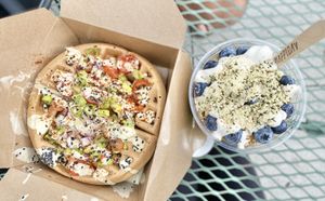 Veggie Waffle + The Morning Bowl 👌🏼  at Happy Day Juice - Northeast in Portland
