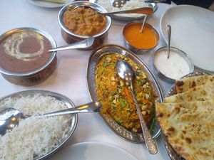 Lunch specials incl vegan biryani at Indian Crown in Leipzig