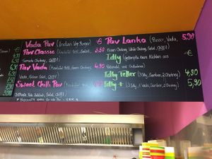 Menu card at Vegano in Bremen