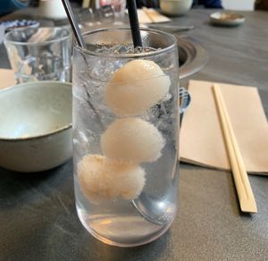 Lychee juice, so refreshing and yum  at Monsoon Shabu Shabu in Hobart