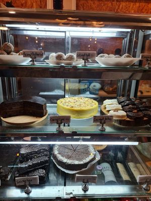 Good selection of vegan cakes and protein balls at Go Vegan Cafe in Phuket