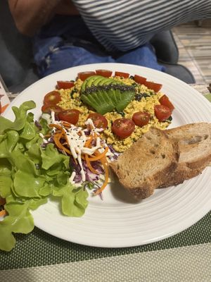 Tofu scramble for breakfast   at Go Vegan Cafe in Phuket